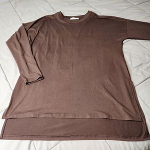 Zenana Soft Long Sleeve Brown Top